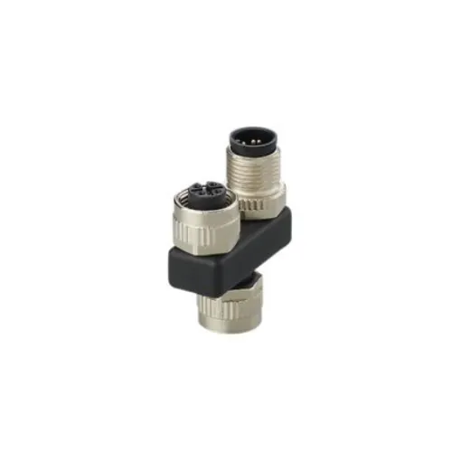 ifm electronic Side Entry, Top Entry 1 Pole M12 Plug to 2 Pole M12 Socket Adapter - E12481 product image