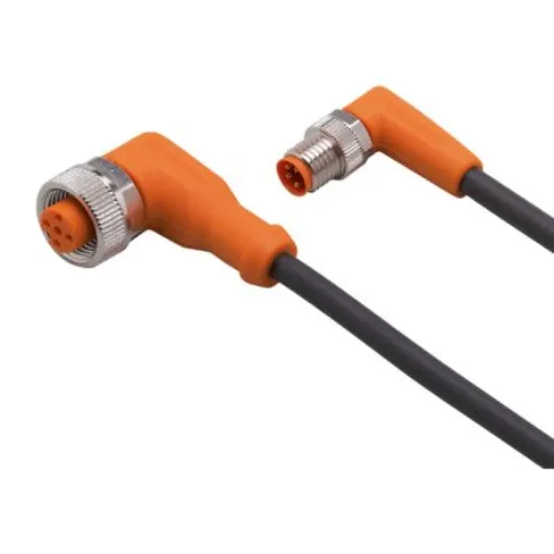 ifm electronic Right Angle Male 4 way M8 to Right Angle Female 5 way M12 Communication Cable, 300mm - EVC375 product image