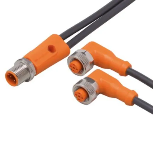 ifm electronic Straight Male 3 way M12 to Right Angle Female 5 way M12 Communication Cable, 150mm - EVC496 product image