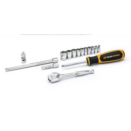 GearWrench 15-Piece Imperial 1/4 in Standard Socket Set with Ratchet, 6 point - 80650 product image