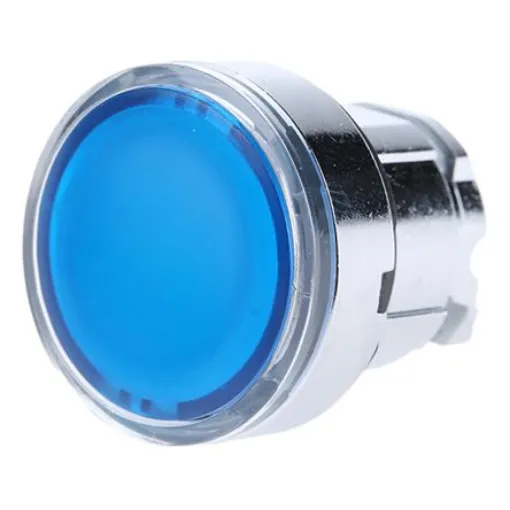 Schneider Electric Harmony XB4 Series Blue Spring Return Push Button Head, 22mm Cutout, IP66, IP67, IP69K - ZB4BA68 product image