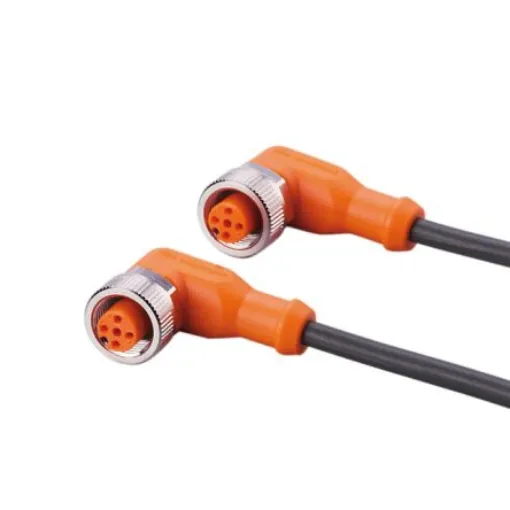 ifm electronic Right Angle Male 4 way M12 to Right Angle Female 5 way M12 Communication Cable, 800mm - EVC564 product image