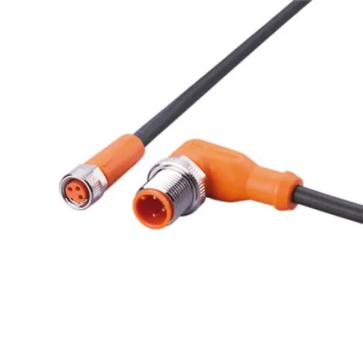 ifm electronic Right Angle Male 4 way M12 to Straight Female 3 way M8 Communication Cable, 2m - EVC891 product image