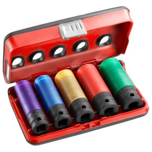 Facom 5-Piece Metric 1/2 in Wheel Nut Socket Set, 6 point - NSI.5LPB product image