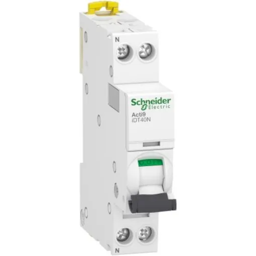 Schneider Electric Acti 9 Acti9 iDT40N MCB, 1+N, 6A Curve C, 230V AC, 10 kA Breaking Capacity - A9P24606 product image