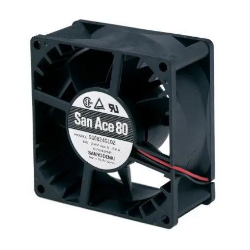 Sanyo Denki 9G Series Axial Fan, 24 V dc, DC Operation, 152.9m³/h, 13.4W, 560mA Max, 80 x 80 x 38mm - 9G0824G101 product image