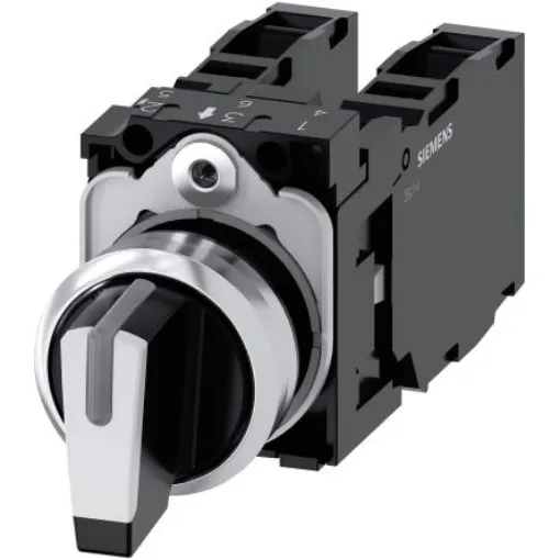 Siemens Selector Switch -, Illuminated 3 Positions - 3SU1150-2BM60-1LA0 product image