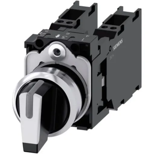 Siemens Selector Switch -, Illuminated 3 Positions - 3SU1150-2BM60-3LA0 product image
