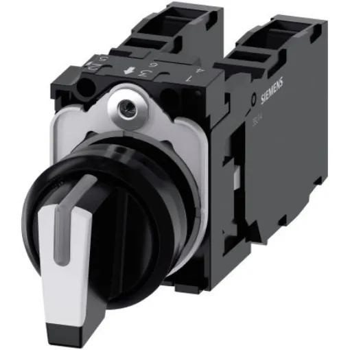 Siemens Selector Switch -, Illuminated 3 Positions - 3SU1100-2BL60-1LA0 product image