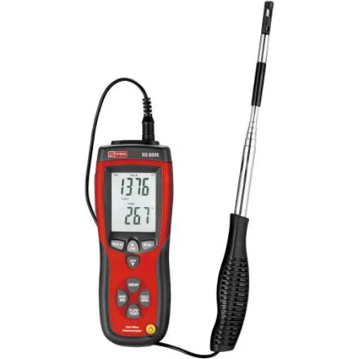 RS PRO DT-8880 Anemometer, 25m/s Max, Measures Air Flow, Air Velocity, Temperature - 1938699 product image