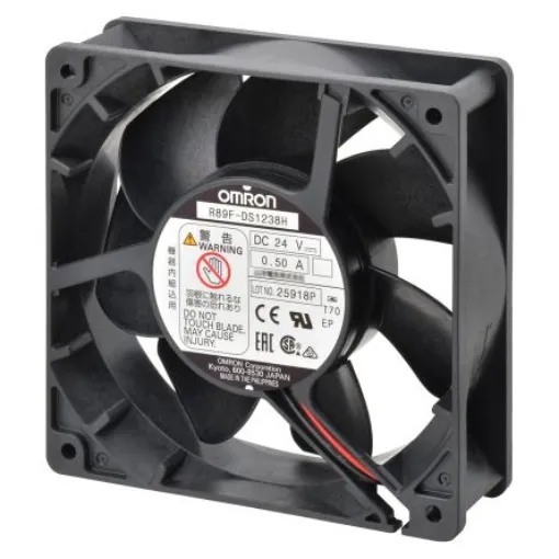 Omron R89F Series Axial Fan, 24 V dc, DC Operation, 2.1m³/min, 2.64W, 110mA Max, 120 x 120 x 38mm - R89F-DS1238L product image