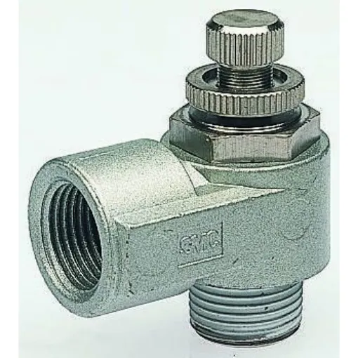 SMC AS Series Threaded Flow Regulator, R 1/8 Male Inlet Port x R 1/8 Male Outlet Port - EAS2200-F01-S product image
