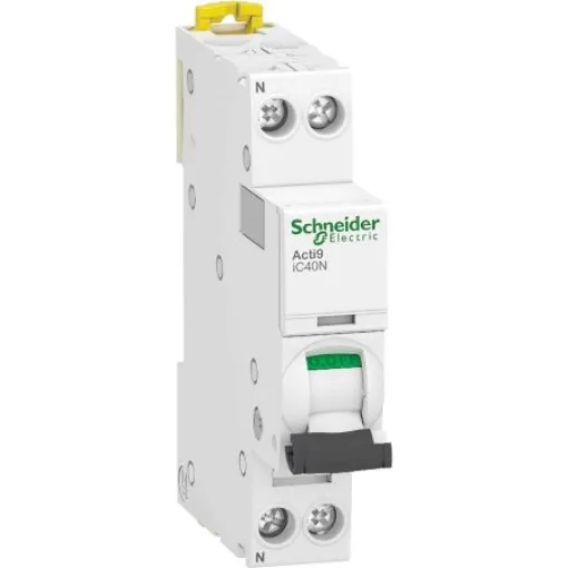 Schneider Electric Acti 9 A9 MCB, 1P, 10A, Type AC, 6 kA Breaking Capacity - A9P44610 product image