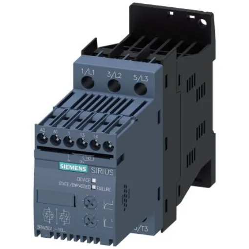 Siemens SIRIUS 3RW Soft Starter, , 5.5 kW, 400 V ac, 3 Phase, IP20 - 3RW3017-1BB04 product image