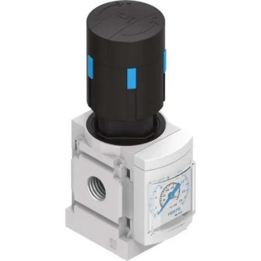 Festo G 1/4 Pneumatic Regulator - 0.5bar to 12bar, 14bar max. input, 529420 - MS4-LR-1/4-D7-AS-Z product image