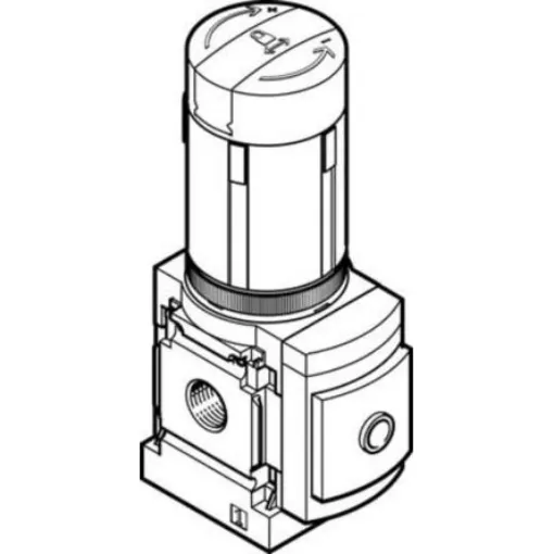 Festo G 1/2 Pneumatic Regulator - 0.3bar to 7bar, 20bar max. input, 530326 - MS6-LRB-1/2-D6-A4-AS product image