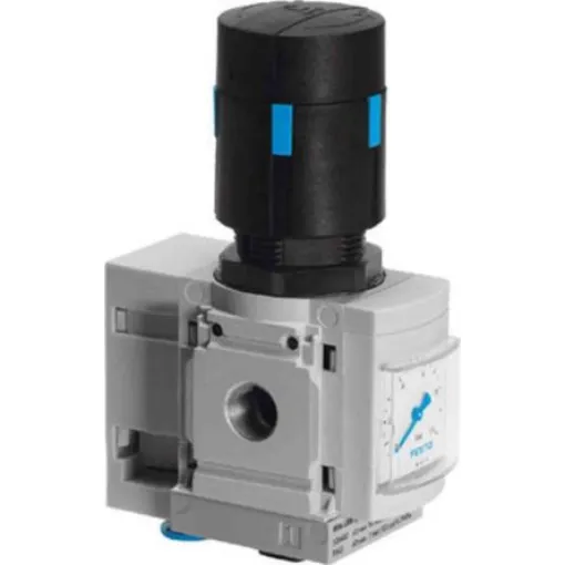 Festo G 1/2 Pneumatic Regulator - 0.3bar to 7bar, 20bar max. input, 530329 - MS6-LRB-1/2-D6-AS-BD product image