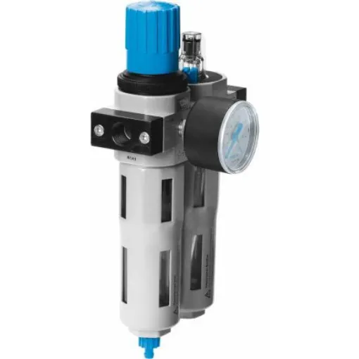 Festo G 1/2 FRL, Manual Drain, 40µm Filtration Size - With Pressure Gauge - FRC-1/2-D-MIDI product image