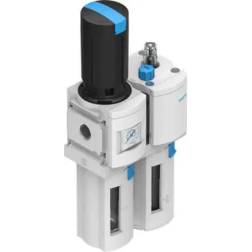 Festo G 1/2 FRL, Manual Drain, 40µm Filtration Size - With Pressure Gauge - MSB6-1/2-FRC1:J5M1 product image