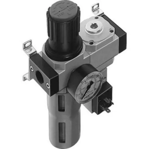 Festo D Filter Regulator, 40µm, G 1/4, Automatic, 185758 - LFR-1/4-D-MINI-KE-A product image
