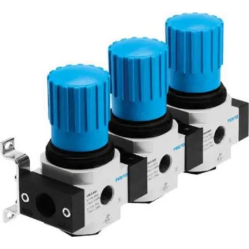 Festo G 1/4 Pneumatic Regulator - 0.5bar to 12bar, 16bar max. input, 528970 - LRB-1/4-D-O-K3-MINI product image
