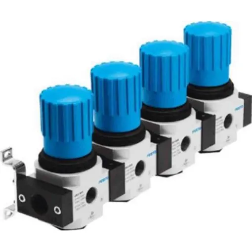 Festo G 1/4 Pneumatic Regulator - 0.5bar to 12bar, 16bar max. input, 528986 - LRB-1/4-D-O-K4-MINI product image