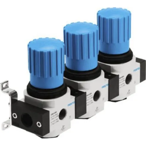 Festo G 1/4 Pneumatic Regulator - 0.5bar to 7bar, 16bar max. input, 528968 - LRB-1/4-D-7-O-K3-MINI product image