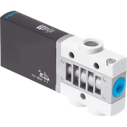 Festo 3/2 Open, Monostable Pneumatic Solenoid/Pilot-Operated Control Valve - Electrical MHE3 Series, 525167 - MHE3-MS1H-3/2O-1/8 product image