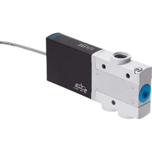 Festo 3/2 Closed, Monostable Pneumatic Solenoid/Pilot-Operated Control Valve - Electrical MHE4 Series, 525189 - MHE4-MS1H-3/2G-1/4-K product image