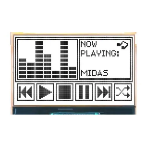 Midas MCCOG240128A6W-FPTLW Graphic LCD Display, Black on White, 128 by 64 Dots, Transflective product image