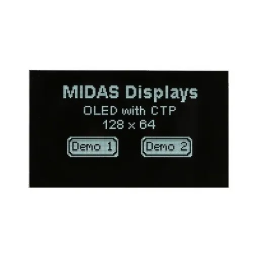 Midas 2.42 White Passive matrix OLED Display 128 x 64 COG I2C, Parallel, SPI Interface - MDOG128064H1D-WMC product image