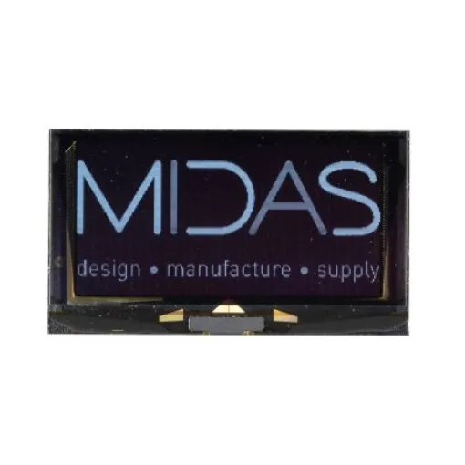 Midas 2.71 White Passive matrix OLED Display 256 x 128 COG I2C, Parallel, SPI Interface - MDOG256128AV-WM product image