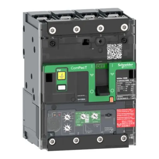 Schneider Electric, ComPacT New generation MCCB 4P 50A, Breaking Capacity 440 V, Fixed Mount - C11B44V050B product image