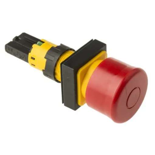 Eaton RMQ16 Series Stay Put Emergency Stop Push Button, Panel Mount, 16mm Cutout, IP65 - 072370 Q25PV product image