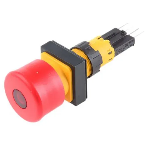 Eaton RMQ16 Series Pull Release Illuminated Emergency Stop Push Button, Panel Mount, 16mm Cutout, IP65 - 072371 Q25LPV product image