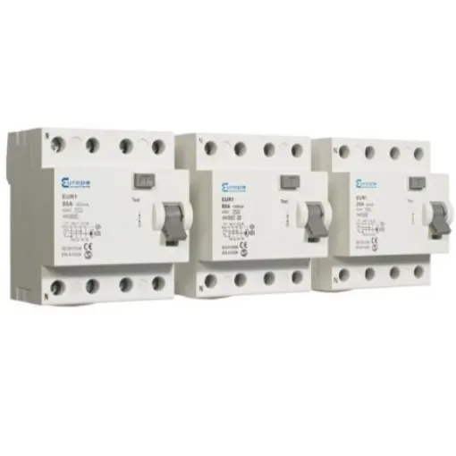 Europa EUR1 RCCB, 40A, 4 Pole, 100mA, Type A, 230V ac - EUR140.100/4A product image