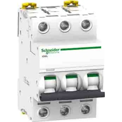 Schneider Electric Acti 9 A9F9 MCB, 3P, 2A Curve C, 400V AC, 180V DC, 20 kA, 15 kA Breaking Capacity - A9F94302 product image