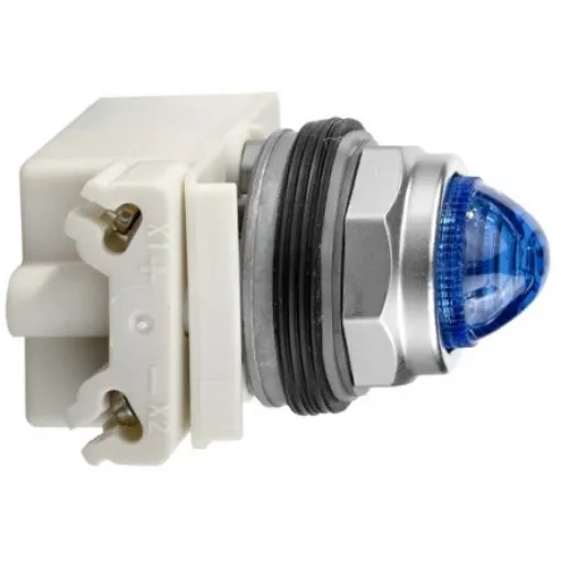 Schneider Electric, 9001K Blue Pilot Light Complete, 30mm Cutout, IP66, Round, 120V - 9001KP35LLL9 product image