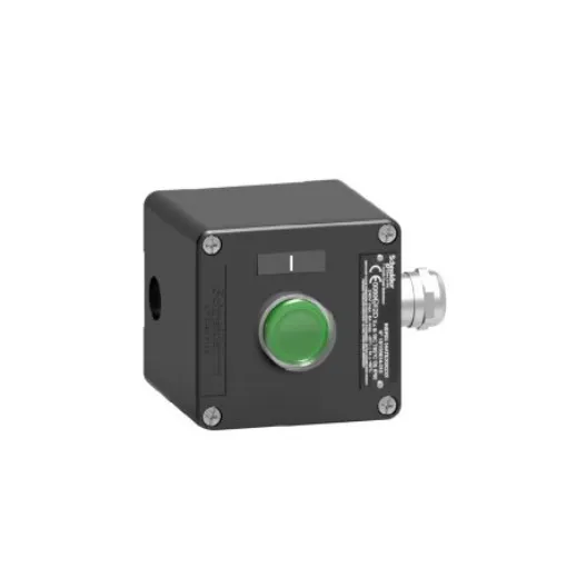 Schneider Electric Push Button Control Station - 1NO, 2 Cutouts, Green, IP65 - XAWF100EX product image