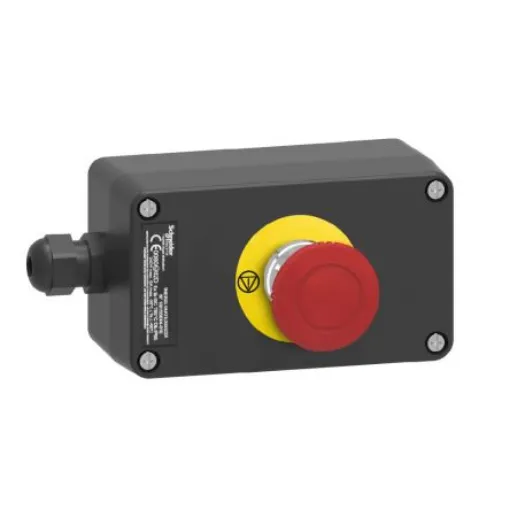 Schneider Electric Push Button Control Station - 1 NC + 1 NC, 2 Cutouts, Red, IP65 - XAWG198EX product image