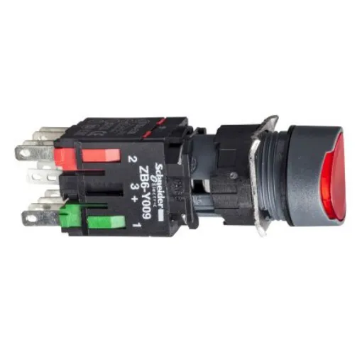 Schneider Electric XB6 Series Illuminated Push Button Complete Unit, 16mm Cutout, SPST, IP65 - XB6AW4B2B product image