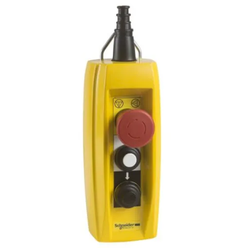 Schneider Electric Snap Action Push Button Control Station - SPST, SPST, Glass Reinforced Polyester, 3 Cutouts, Black, - XACB3295 product image