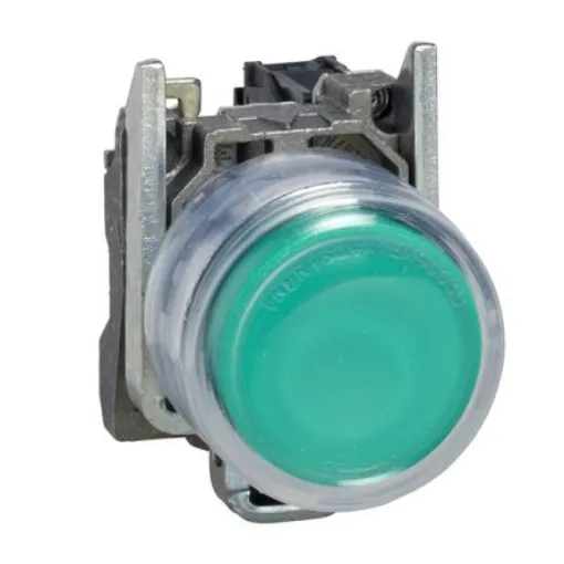 Schneider Electric Harmony XB4 Series Illuminated Push Button Complete Unit, Spring Return, Panel Mount, 22.5mm Cutout, - XB4BP383BG5EX product image