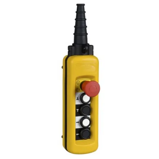 Schneider Electric Slow Break Push Button Control Station - SPST, SPST, Polypropylene, 5 Cutouts, Black, Red, White, - XACA49241 product image