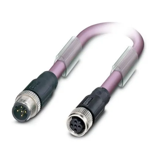 Phoenix Contact Straight Male 2 way M12 to Straight Female 2 way M12 Bus Cable, 500mm - 1507353 product image