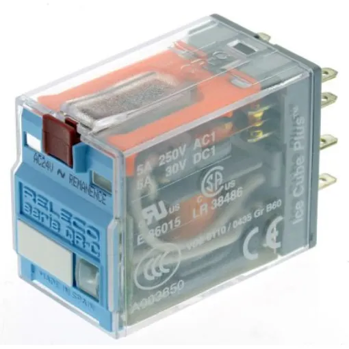 Releco Plug In Latching Power Relay, 24V ac Coil, 5A Switching Current, DPDT - C9-R21 / AC 24 V product image