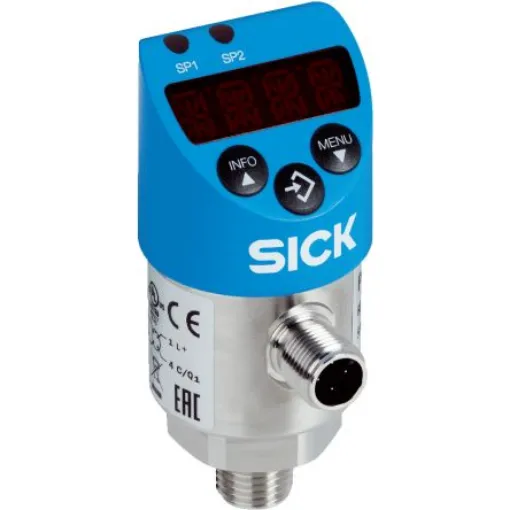SICK PBS Plus Series Pressure Sensor, 0bar Min, 100bar Max, 2x PNP/NPN-NO/NC Output, Relative Reading - PBS2-RB100SG1SSDLMA0Z product image