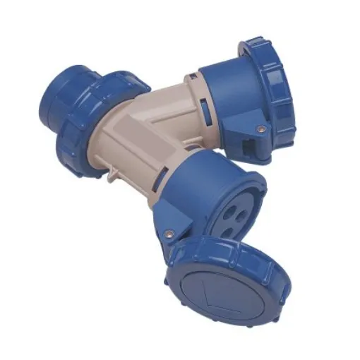 RS PRO IP67 Blue 2P + E Industrial Power Connector Adapter Plug, Socket, Rated At 16A, 230 V - 2144137 product image
