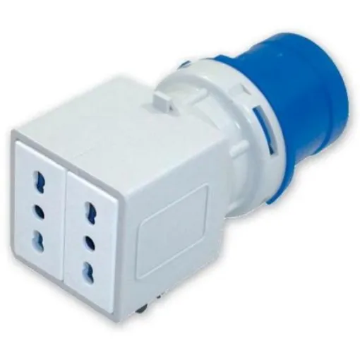 RS PRO IP20 Blue 2P + E Industrial Power Connector Adapter Plug, Socket, Rated At 16A, 230 V - 2144142 product image