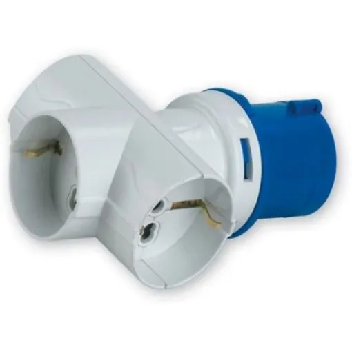 RS PRO IP20 Blue 2P + E Industrial Power Connector Adapter Plug, Socket, Rated At 16A, 230 V - 2144144 product image